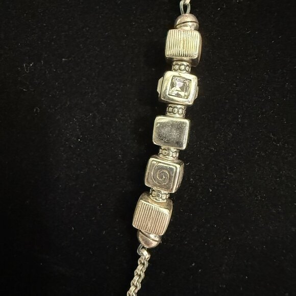NWT Brighton Mayan Silver Tone Long Necklace With Decorative Beads Adjustable - Picture 6 of 12